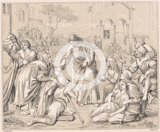 Jesus healing the multitudes, c1880. Artist: Unknown