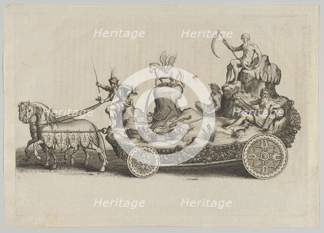 Design for a float, from 'Éloges et discours sur la triomphante réception du Roy en sa vil..., 1629. Creator: Melchior Tavernier.