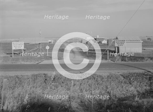 Entrance to Nyssa Farm family labor camp, FSA mobile unit...1, Near Nyssa, Oregon, 1939. Creator: Dorothea Lange.