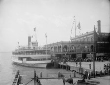 Str. Pleasure at ferry dock, Detroit, Mich., between 1900 and 1906. Creator: Unknown.