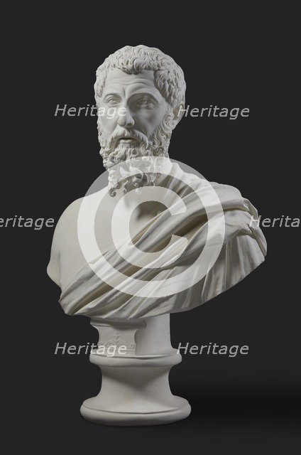 Bust of bearded man, from Smyrna, 170-200. Artist: Unknown.
