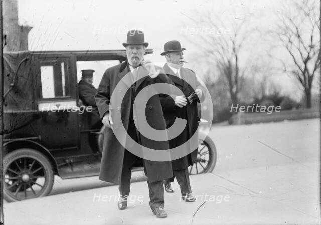 James Jerome Hill, President, Great Northern Railway - Left, with J. H. Carroll, 1911. Creator: Harris & Ewing.
