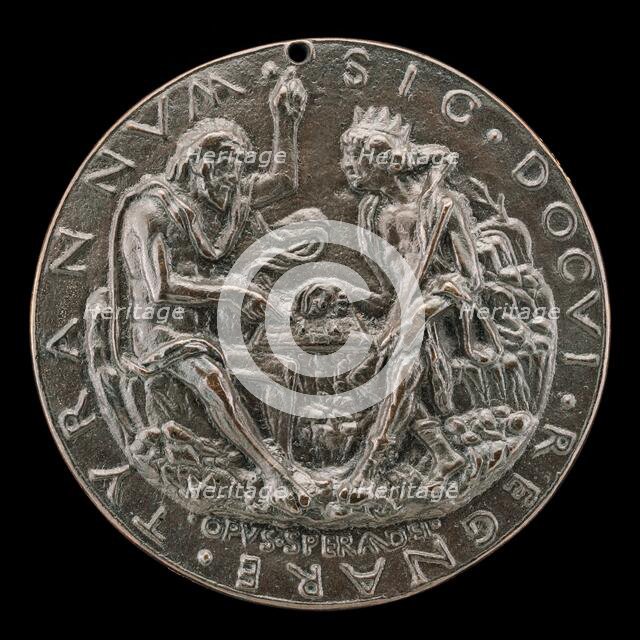 King Evilmerdoch Playing Chess [reverse], c. 1485/1486. Creator: Sperandio Savelli.