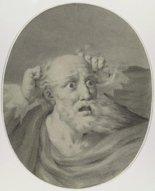 Old man with beard, scuffling his hair. Creator: Rehberg, Friedrich (1758-1835).