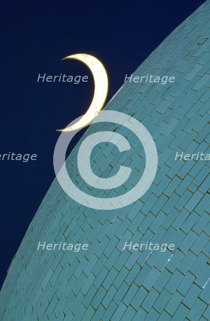Crescent symbol on the Abu Abaidan Mosque, Al Ahmadi, Kuwait. Artist: Tony Evans