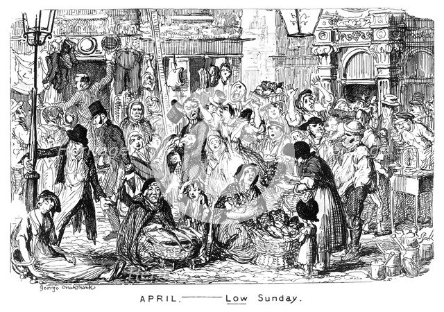 'April - Low Sunday', 19th century.Artist: George Cruikshank