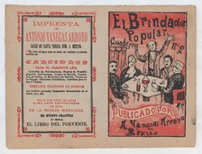 Cover for 'El Brindador Popular', a man raising a toast to a group of people seat..., ca. 1880-1910. Creator: José Guadalupe Posada.