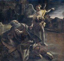 The Prophet Elijah Awakened in the Desert by an Angel, 1624-1625. Creator: Giovanni Lanfranco.