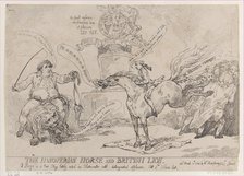 The Hanoverian Horse and British Lion, March 31, 1784., March 31, 1784. Creator: Thomas Rowlandson.