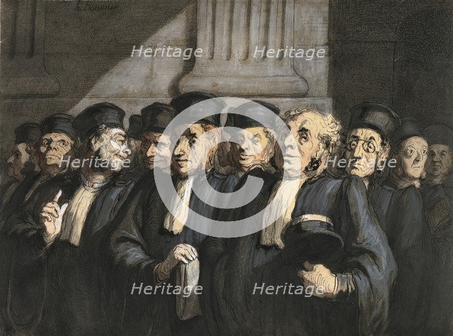 The Lawyers for the Prosecution, Early 1860s. Artist: Daumier, Honoré (1808-1879)