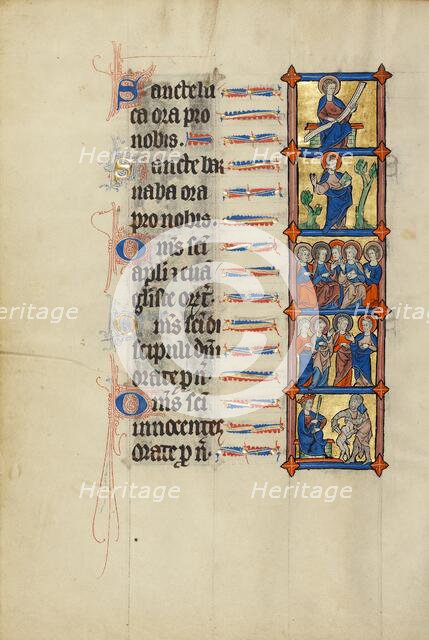 Saint Luke Enthroned: Saint Barnabas with a Book: Five Apostles Enthroned: Three..., about 1300. Creator: Unknown.