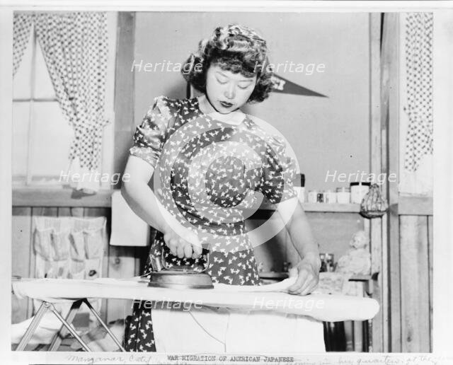 Japanese relocation, California, 1942. Creator: Dorothea Lange.