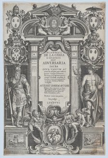 Frontispiece for 'Adversaria sacra', 1626. Creator: Charles Audran.