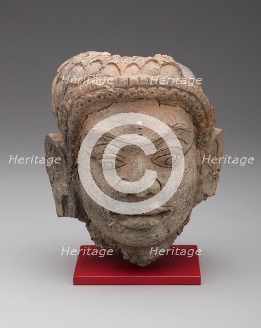 Head of a Male Deity (Deva), Haripunjaya period, 11th/12th century. Creator: Unknown.