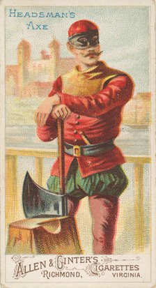 Headsman's Axe, from the Arms of All Nations series (N3) for Allen & Ginter Cigarettes Bra..., 1887. Creator: Allen & Ginter.