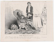 Plate 34: Diable! Respectons les convenances!, 1838.  Creator: Honore Daumier.