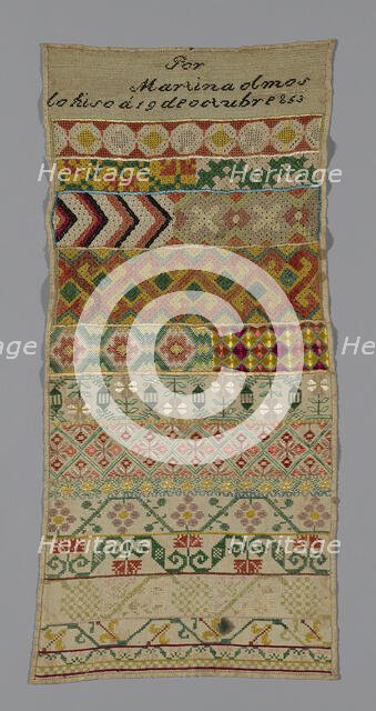 Sampler, México, 1853. Creator: Unknown.