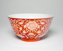 Bowl with Floral Scrolls, Qing dynasty (1644-1911), Daoguang period (1821-1850). Creator: Unknown.