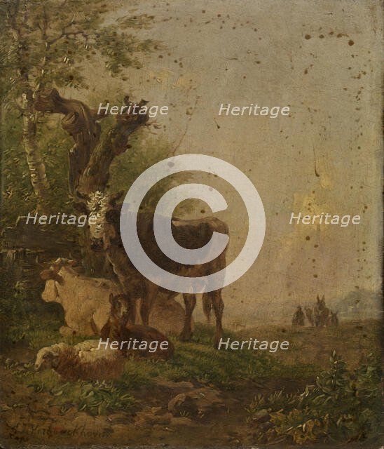 Cows and Sheep, mid-late 19th century. Creator: Eugène Verboeckhoven.