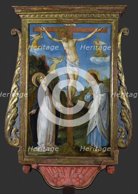 The Crucifixion; Saint Michael, c1480-1490. Creator: Lorenzo d'Alessandro.