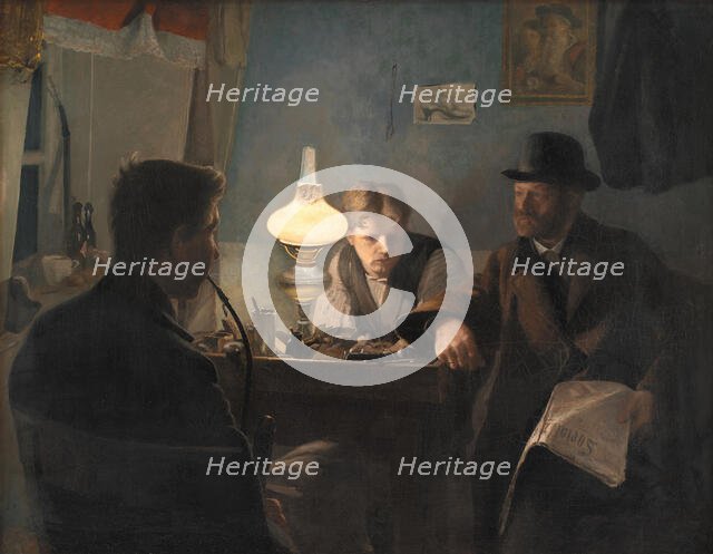 A Visit to a Cobbler's Workshop;A Visit to the Shoemaker's Shop, 1885. Creator: Laurits Andersen Ring.