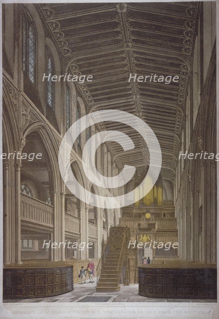 Interior of St Margaret's Church, Westminster, London, 1804. Artist: George Hawkins