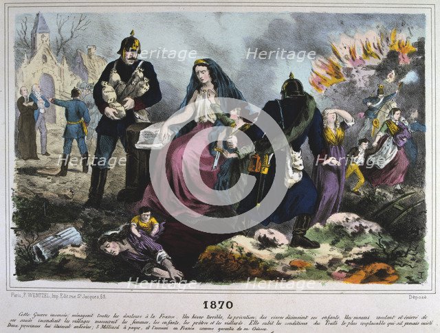 Allegory of France of 1870, Franco-Prussian war, 1870-1871.  Artist: Anon