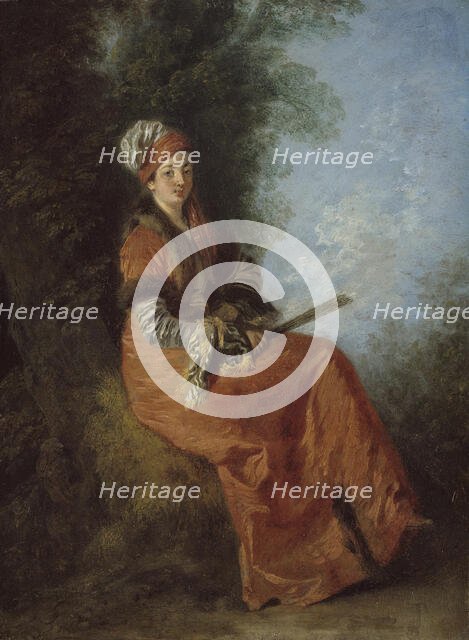 The Dreamer (La Rêveuse), 1712/14. Creator: Jean-Antoine Watteau.