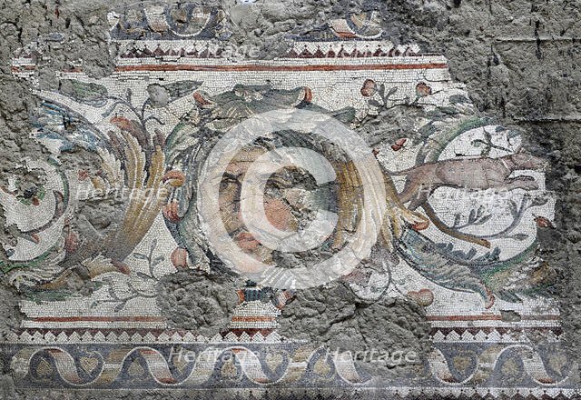 Man's face, mosaic pavement in the Great Palace of Constantinople, 4th-6th century. Creator: Unknown.