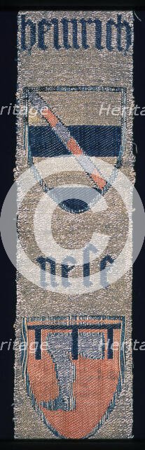 Portion of an Orphrey Band with Coat-of-Arms, Cologne, 15th century. Creator: Unknown.