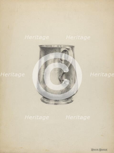 Silver Pitcher, c. 1939. Creator: Holger Hansen.