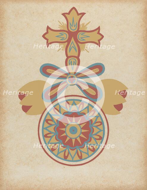 Santa Barbara Mission Doorway Design from the portfolio "Decorative Art...", 1935/1942. Creator: Unknown.