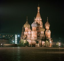 St Basil's Cathedral at night. Artist: Unknown