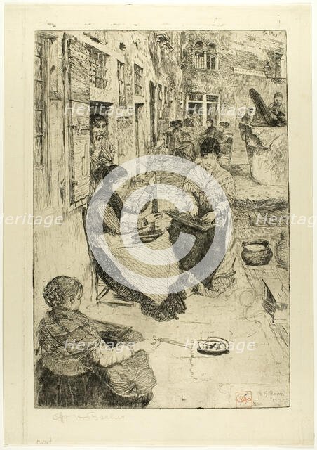 Bead Stringers, 1882. Creator: Otto Henry Bacher.