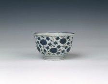 Blue and white bowl with chrysanthemum scroll, Ming dynasty, China, 16th century. Artist: Unknown