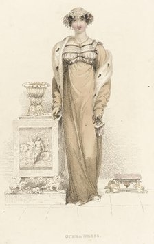 Fashion Plate (Opera Dress), 1813. Creator: Rudolph Ackermann.