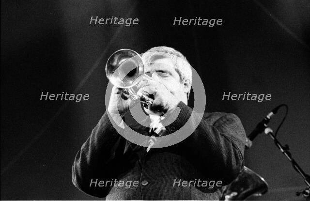 Randy Sandke, Louis Armstrong Centennial Band, Brecon Jazz Festival, Brecon, Powys, Wales, Aug 2001. Creator: Brian O'Connor.