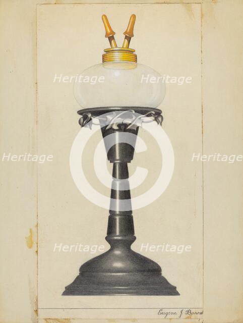 Camphene Lamp, 1935/1942. Creator: Eugene Barrell.
