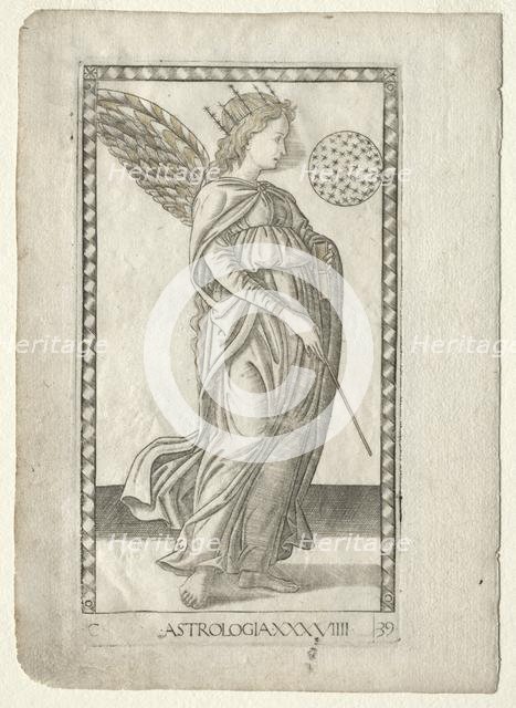 Astrology (from the Tarocchi, series C: Liberal Arts, #29), before 1467. Creator: Master of the E-Series Tarocchi (Italian, 15th century).