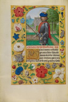 Saint Sebastian; Spinola Hours, about 1510-1520. Creator: Workshop of Master of the First Prayer Book of Maximilian.