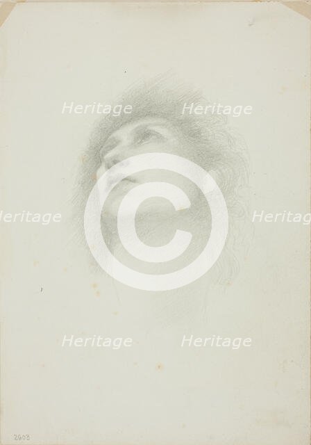 Head of a Woman with Face Upturned, c. 1873-77. Creator: Sir Edward Coley Burne-Jones.