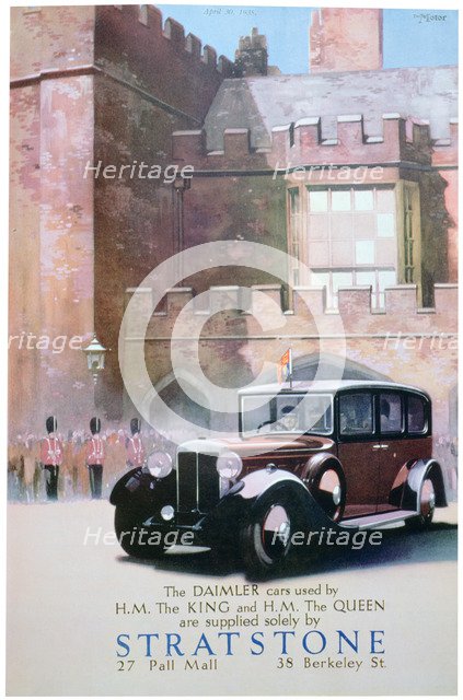 Advert for Stratstone car retailers, 1935. Artist: Unknown