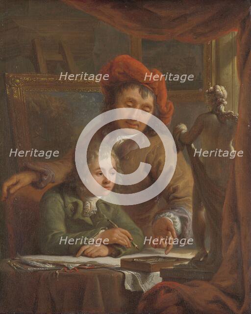 The Drawing Lesson, c.1790-c.1809. Creator: Abraham van Strij.