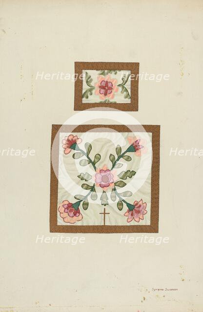 Burse and Chalice Veil, c. 1940. Creator: Syrena Swanson.