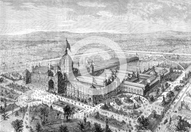 The International Exhibition building at Melbourne, Australia, 1880. Creator: Unknown.