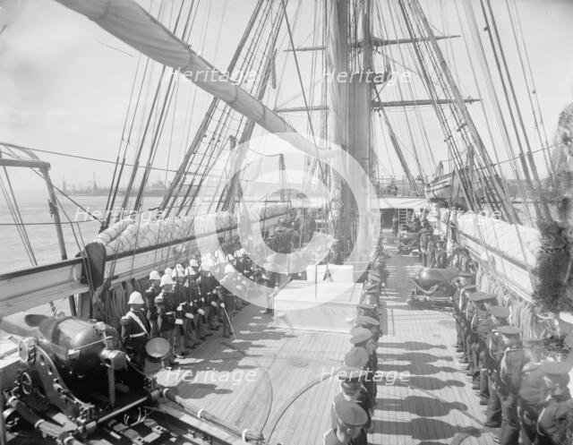 U.S.S. Kearsarge, inspection, between 1890 and 1894. Creator: William H. Jackson.