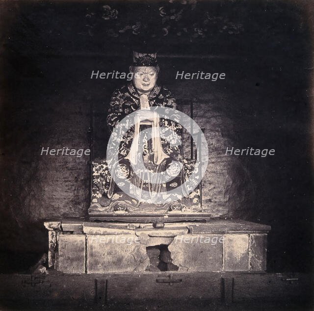 Confucius: a statue; Canton, China, 1860. Creator: Felice Beato.