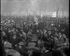 A Large Crowd of Civilians in a Political Rally, 1920. Creator: British Pathe Ltd.