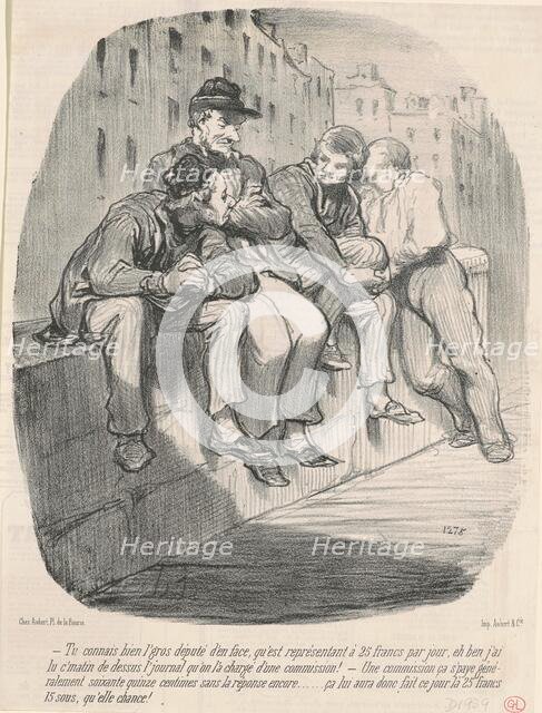 Tu connais bien l'gros député d'en face ..., 19th century. Creator: Honore Daumier.