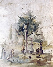 Roman wall painting from villa of Agriopa Posthumus, near Pompeii, c1st century. Artist: Unknown.